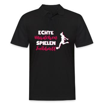 Echte mädchen spielen fußball Sport Trainer - Männer Poloshirt - Schwarz - Vorne - Kai (181cm)