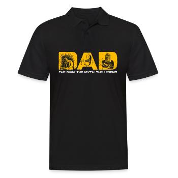 Dad The Man The Myth The Legend – Proud Father - Men's Polo Shirt - black - Front - Kai (181cm)