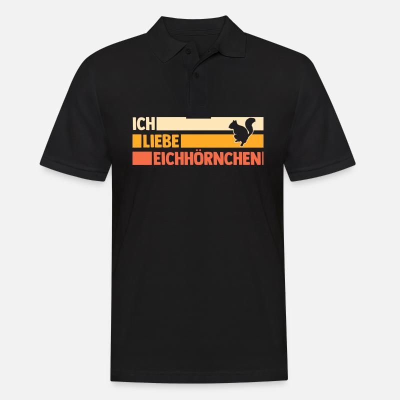 Eichhörnchen - Männer Poloshirt - Schwarz