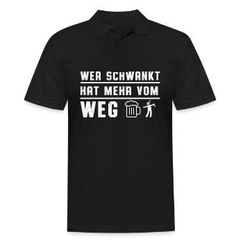 Wer Schwankt Hat Mehr Vom Weg Bier Saufen Geschenk - Männer Poloshirt - Schwarz - Vorne - Kai (181cm)