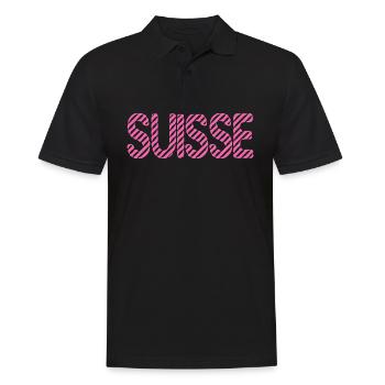 SCHWEIZ. LAND. GENF. HUMOR. FLAGGE. GENF - Männer Poloshirt - Schwarz - Vorne - Kai (181cm)