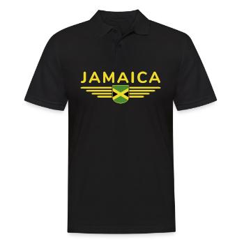 J’aime la Jamaïque, Tenue T-Shirt Design Cadeau - Polo Homme - noir - Devant - Kai (181cm)