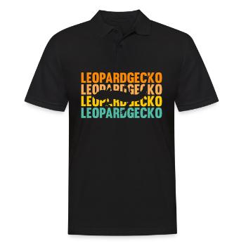 Eidechse Terrarium Reptilien Leopardgecko - Männer Poloshirt - Schwarz - Vorne - Kai (181cm)