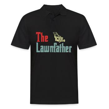 Lawn Mowing Lawnfather Father's Day Funny - Men's Polo Shirt - black - Front - Kai (181cm)