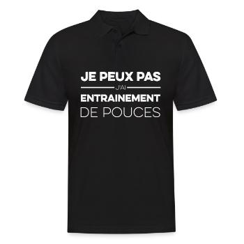Je Peux Pas J'Ai Entrainement De Pouces - Polo Homme - noir - Devant - Kai (181cm)