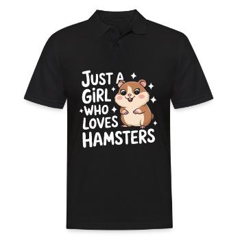 Hamster - Männer Poloshirt - Schwarz - Vorne - Kai (181cm)