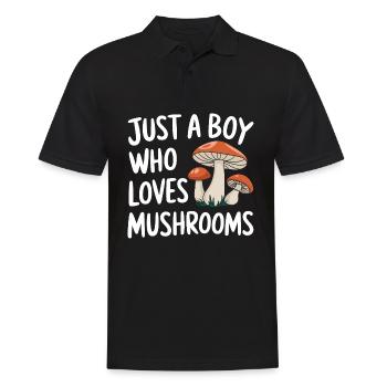 Pilz Pilze Funghi Champignon - Männer Poloshirt - Schwarz - Vorne - Kai (181cm)