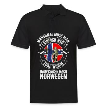 Angler Norwegen Angeln Skandinavien - Männer Poloshirt - Schwarz - Vorne - Kai (181cm)