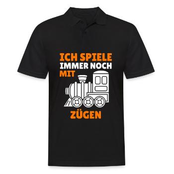 Modelleisenbahn Eisenbahn Spruch Geschenk Rentner - Männer Poloshirt - Schwarz - Vorne - Kai (181cm)