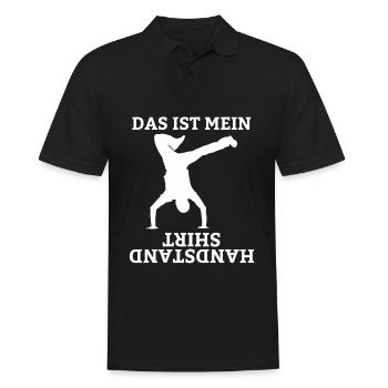 Gymnastik Bodenturnen Handstand Sportlehrer Turner - Männer Poloshirt - Schwarz - Vorne - Kai (181cm)
