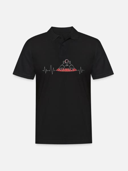 Lecteur d’ordinateur en ligne Heartbeat Jeux en ligne - Polo Homme - noir