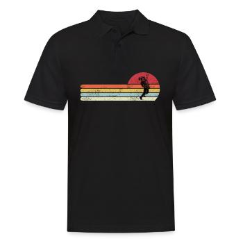 Vintage Retro E-Gitarren Motiv Gitarristen Heavy - Männer Poloshirt - Schwarz - Vorne - Kai (181cm)