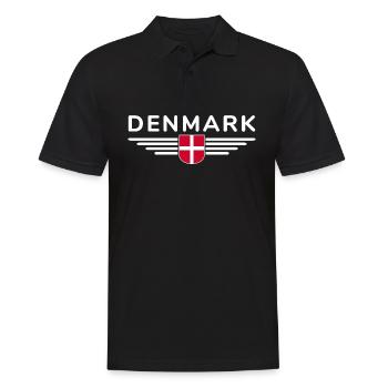 I Love Denmark, T-shirt de tenue design - Polo Homme - noir - Devant - Kai (181cm)