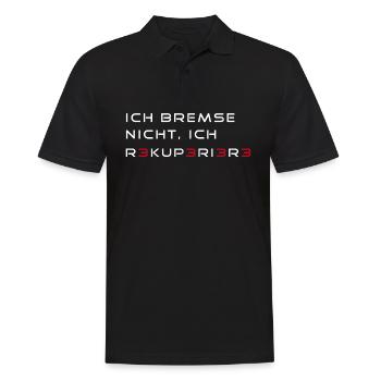 Ich bremse nicht, ich rekuperiere - Männer Poloshirt - Schwarz - Vorne - Kai (181cm)