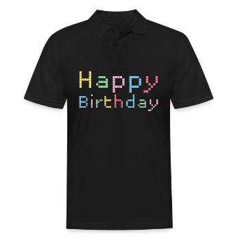 Joyeux anniversaire Félicitations Idée cadeau - Polo Homme - noir - Devant - Kai (181cm)