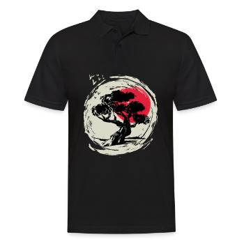 Bonsai Art Japanese Sunset - Men's Polo Shirt - black - Front - Kai (181cm)