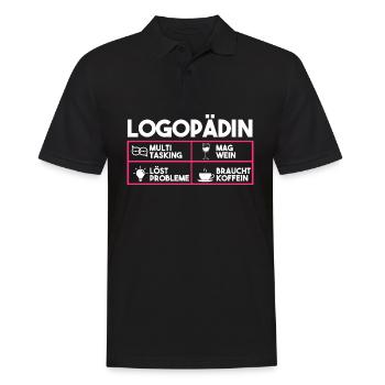 Logopädie Logopädin - Männer Poloshirt - Schwarz - Vorne - Kai (181cm)