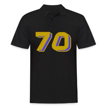 70. 70 YEARS. 70th ANNIVERSARY. 70 YEARS ANNIVERSARY. - Men's Polo Shirt - black - Front - Kai (181cm)