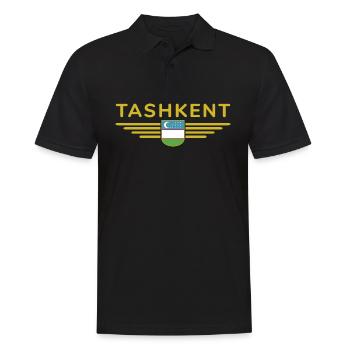 Taschkent T-Shirt – Usbekistans Herz - Männer Poloshirt - Schwarz - Vorne - Kai (181cm)