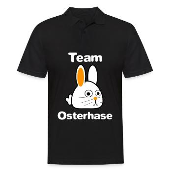 Team Osterhase - Ostern - Osterfeiertage - Hase - Männer Poloshirt - Schwarz - Vorne - Kai (181cm)