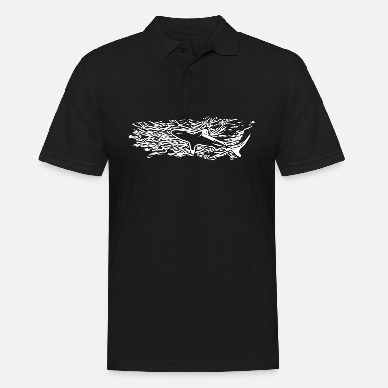 Silhouette de surface de requin - Polo Homme - noir