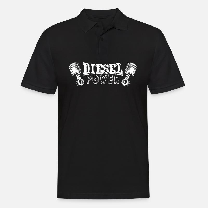 DIESEL POWER mit Kolben - Männer Poloshirt - Schwarz