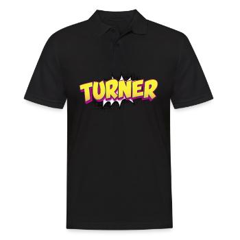 Turner Benutzerdefinierter Name Comic-Buch-Stil Pop-Art, - Männer Poloshirt - Schwarz - Vorne - Kai (181cm)