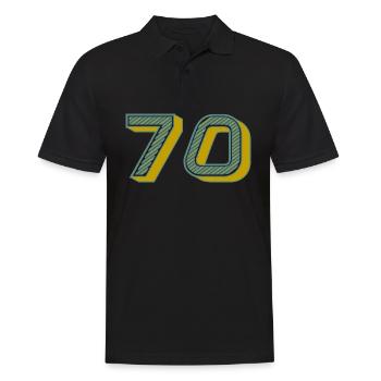 70. 70 ANS. 70e ANNIVERSAIRE. ANNIVERSAIRE 70 ANS. - Polo Homme - noir - Devant - Kai (181cm)