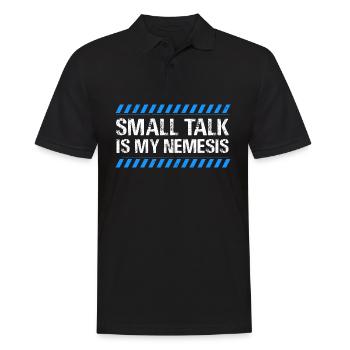 small talk est mon ennemi juré Design pour une personne INTJ - Polo Homme - noir - Devant - Kai (181cm)