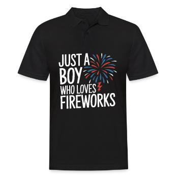 Pyrotechniker Feuerwerk Pyrotechnik - Männer Poloshirt - Schwarz - Vorne - Kai (181cm)