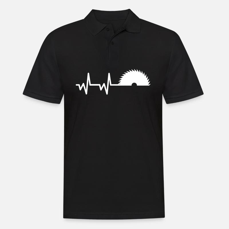 Herzschlag Saege - Männer Poloshirt - Schwarz