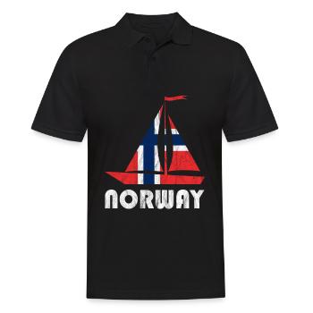 Norway Boat Flag Norway Norge Elk - Men's Polo Shirt - black - Front - Kai (181cm)
