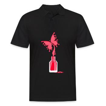 Beauty, Girlish, Fingernails Nail art design finge - Men's Polo Shirt - black - Front - Kai (181cm)