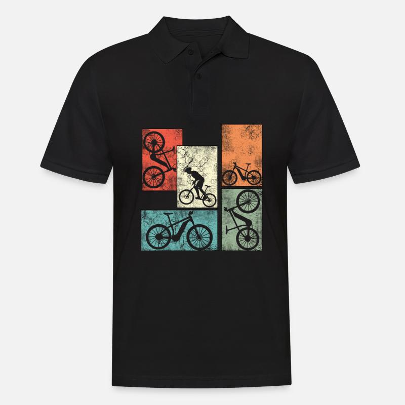 Ebike Cyclisme Retro E Vélo Vélo Batterie Vélo - Polo Homme - noir