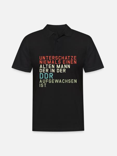 Unterschätze niemals einen Ossi Ostdeutschland DDR - Männer Poloshirt - Schwarz