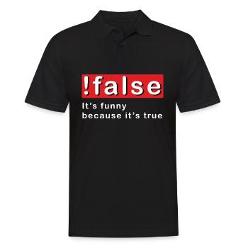False Programmieren - Männer Poloshirt - Schwarz - Vorne - Kai (181cm)