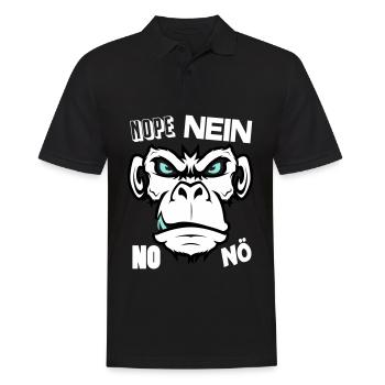 Nope No Nö Nein Ich will nicht Ich mache das nicht - Männer Poloshirt - Schwarz - Vorne - Kai (181cm)