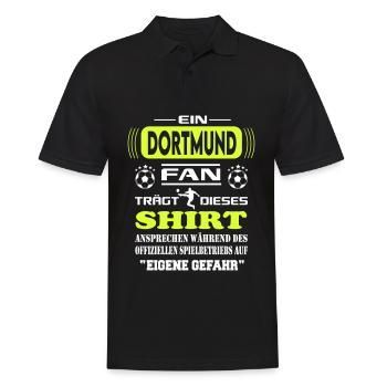 Fußball Fan Fussballverein Dortmund - Männer Poloshirt - Schwarz - Vorne - Kai (181cm)