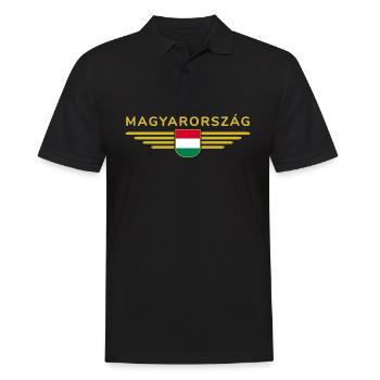 Hungary Fan, Outfit T Shirt Design - Men's Polo Shirt - black - Front - Kai (181cm)