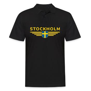 Stockholm T-Shirt for Fans and Travelers - Men's Polo Shirt - black - Front - Kai (181cm)