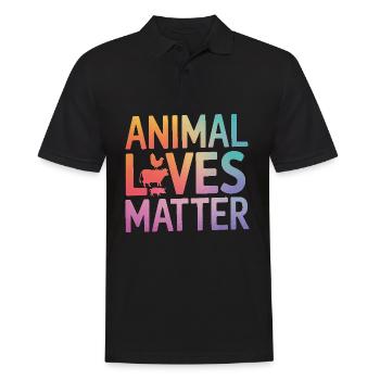 Vegetarian Vegan Veggie Vegetarian - Men's Polo Shirt - black - Front - Kai (181cm)