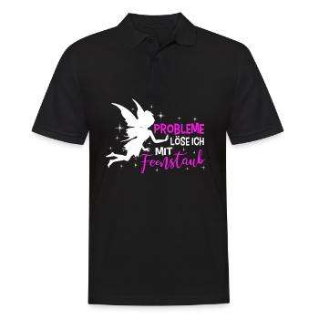 Probleme löse ich mit Feenstaub Spruche Märchen - Männer Poloshirt - Schwarz - Vorne - Kai (181cm)