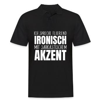 Ich spreche fließend ironisch sarkastisch Akzent - Männer Poloshirt - Schwarz - Vorne - Kai (181cm)