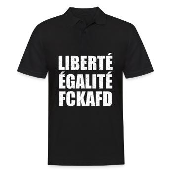 Liberte Égalite FCKAFD contre la manifestation de racisme nazis - Polo Homme - noir - Devant - Kai (181cm)