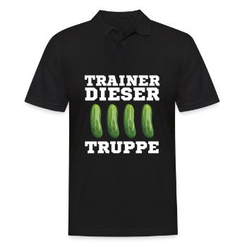 Gurkentruppe Trainer Gurke Mannschaft Fußball - Männer Poloshirt - Schwarz - Vorne - Kai (181cm)