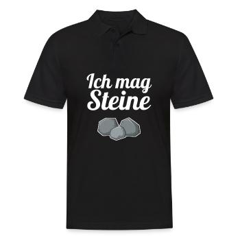 Ich mag Steine Ich hasse Menschen Steine sind okay - Männer Poloshirt - Schwarz - Vorne - Kai (181cm)