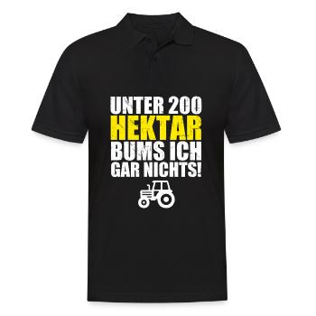 Unter 200 Hektar Bums ich gar nichts Landwirtin - Männer Poloshirt - Schwarz - Vorne - Kai (181cm)