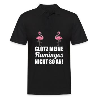 Glotz meine Flamingos nicht so an Mallorca Brüste - Männer Poloshirt - Schwarz - Vorne - Kai (181cm)
