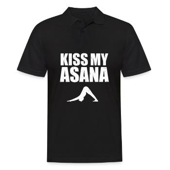 Kiss my Asana Yoga Meditation Buddha Vinyasa Hatha - Men's Polo Shirt - black - Front - Kai (181cm)