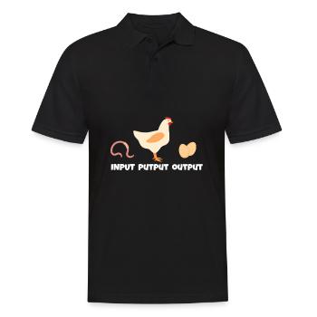 Input Output Putput Hühner Huhn Hühnerstall Hahn - Männer Poloshirt - Schwarz - Vorne - Kai (181cm)